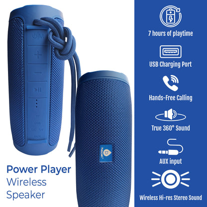 Total Audio Freedom Collection – Wireless Earbuds + Extended-Play 360° Speaker + Waterproof Suction Speaker