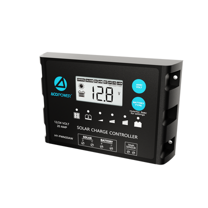 ProteusX 20A PWM Charge Controller w/ Alligator Clips & Solar Connector