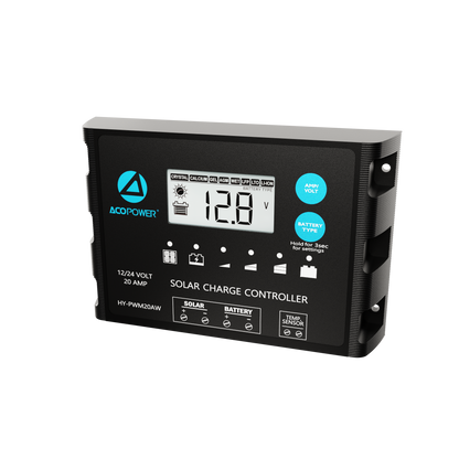 ProteusX 20A PWM Charge Controller w/ Alligator Clips & Solar Connector