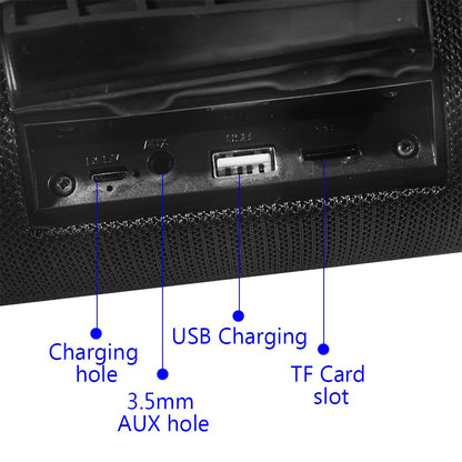 Large Waterproof Wireless Portable Bluetooth Speaker With Strap